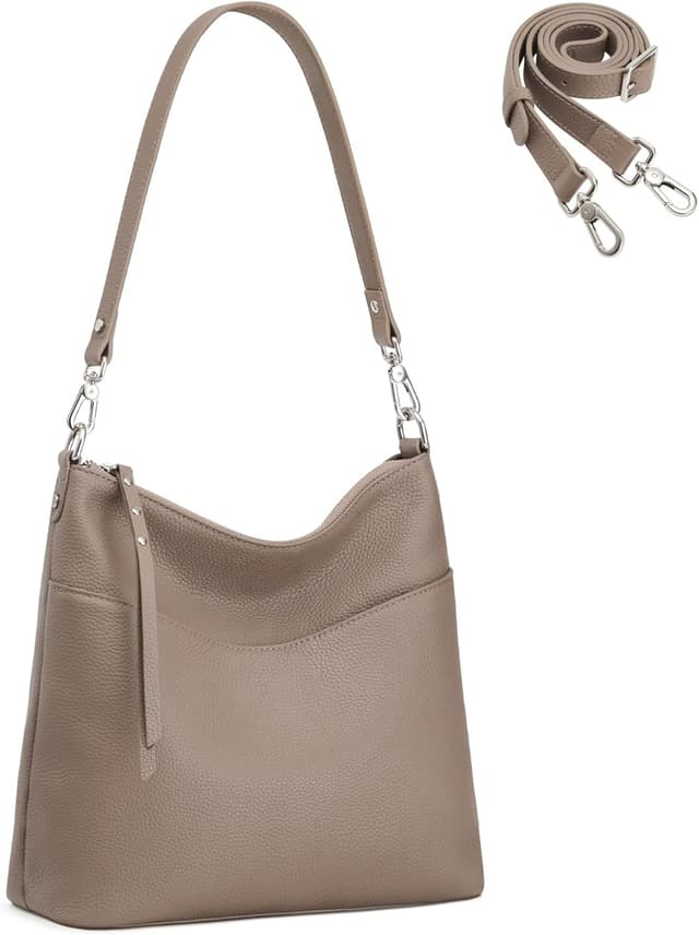 Thumbnail 6 de S-ZONE leather tote bag for women (medium) with 2 removable straps