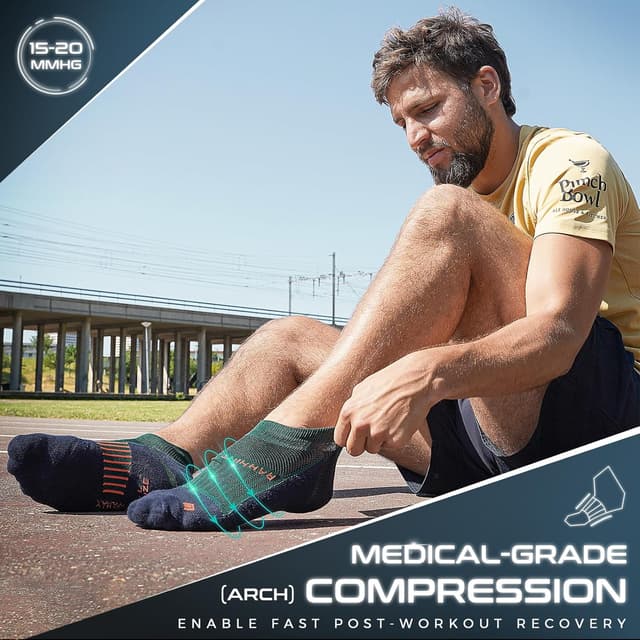 Detalle de Coolmax Anti-Blister Cushioned Running Socks 3 Pairs