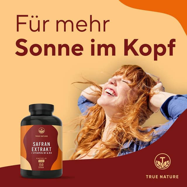 Detalle 2 de Safran Kapseln TRUE NATURE® mit Affron® – 150 Kapseln (30 mg/Tag) für psychische Funktion – vegan