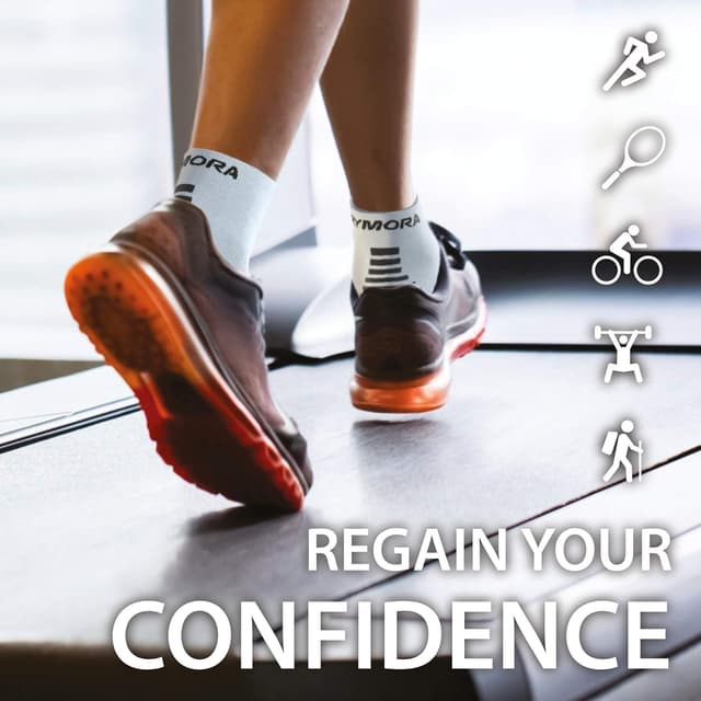 Detalle de Rymora Foot Compression Socks Sleeves (White) – for Plantar Fasciitis Heel, Arch & Ankle Support (Medium)