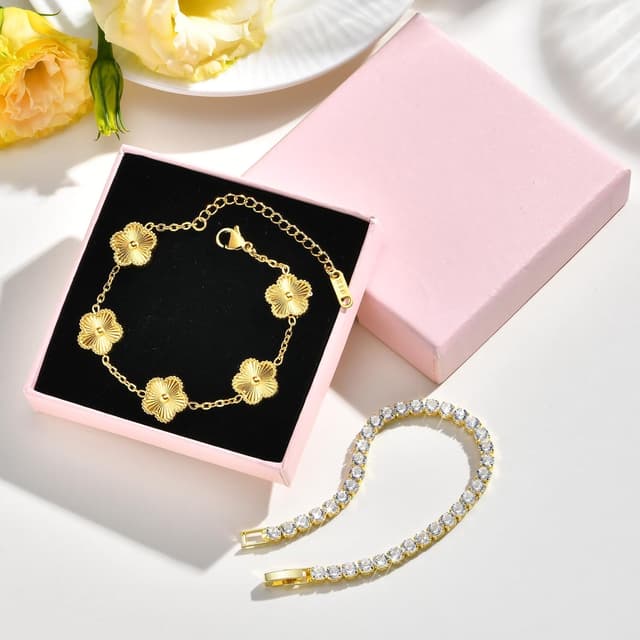 Thumbnail 6 de Gamtic bracciale tennis 18K zirconia 2 pezzi