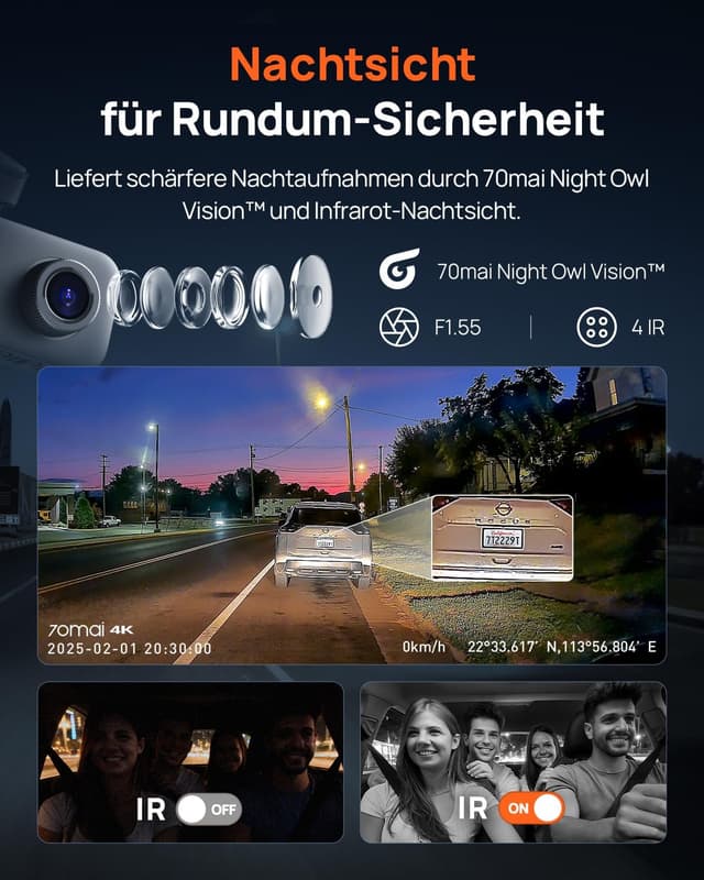 Detalle de 70mai T800E 4K Dashcam 3‑Kanal