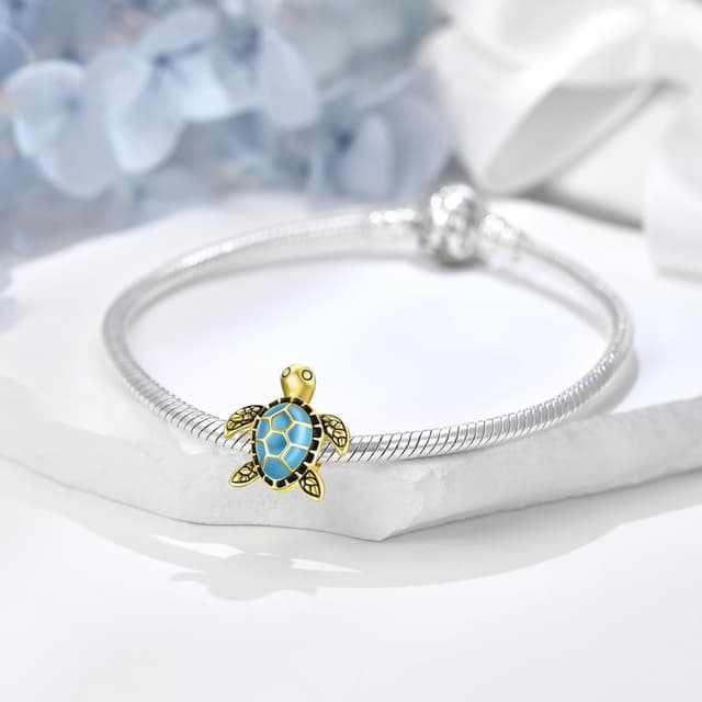 Detalle de SEVENWELL Schildkröte Muschel Ozean Charm aus vergoldetem 925 Sterling-Silber (nickelfrei) für Pandora