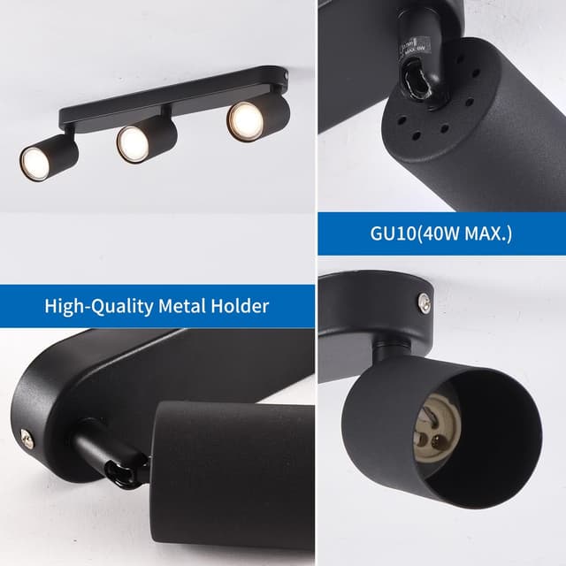 Thumbnail 2 de ANWIO Foco GU10 3 Focos Negro