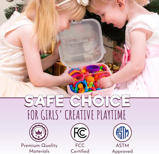 Detalle 2 de Orian Pop Beads Jewelry Making Kit for Girls (550+ Piece Set) — Snap Beads for Bracelets, Necklaces & Rings