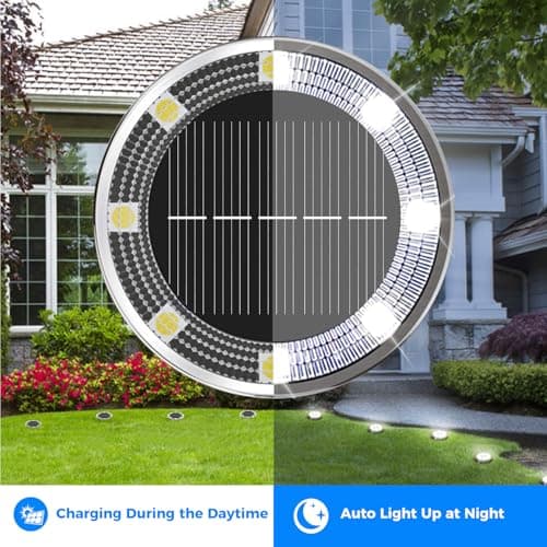 Detalle 2 de Peasur 12 Paquetes Luz solar jardín 8 LED