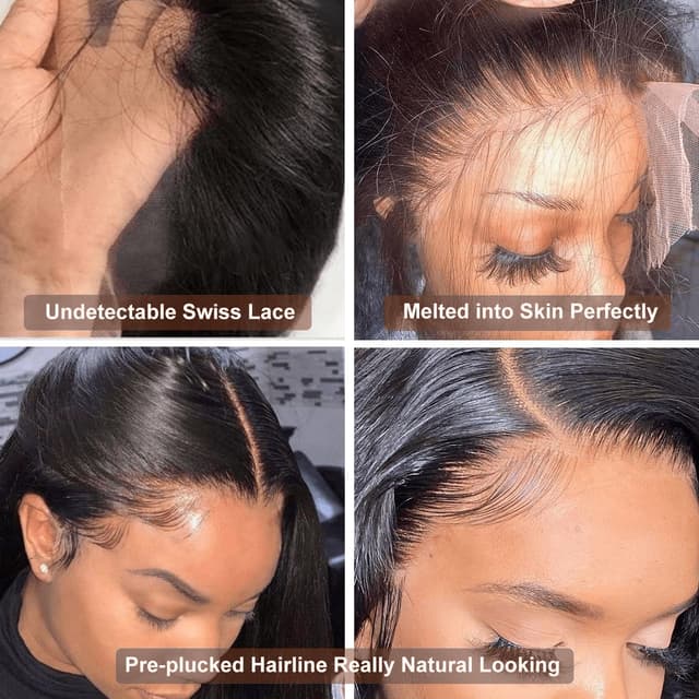 Detalle de LAPONDAI 32 Inch 13x6 Straight Wig