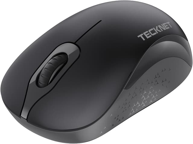Detalle de TECKNET Wireless Mouse (2.4GHz, USB receiver) – 3-level 1600 DPI, silent buttons, ambidextrous, £-friendly everyday pick in grey