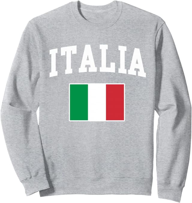 Detalle de Felpa con bandiera Italia “Italiano” – regalo per uomo, donna e bambini