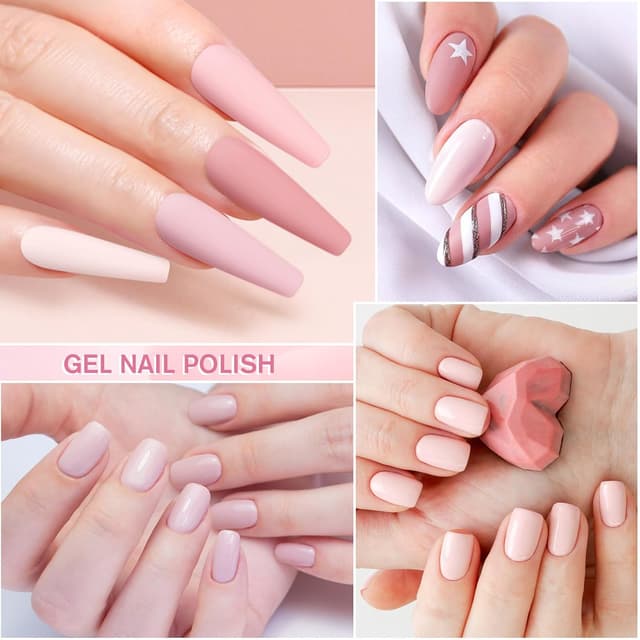 Detalle de Shining She UV-Gel Nagellack Nude Rosa (6 Farben, Serie Gel) – 8 ml für selbstgemachte Salon-Nägel