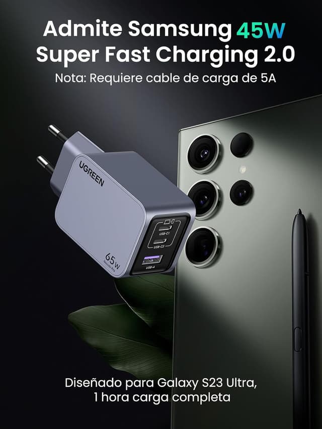 Thumbnail 4 de UGREEN Nexode Pro 65W cargador GaN 3 puertos