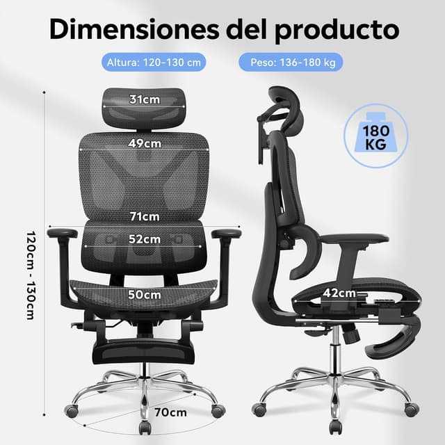 Thumbnail 2 de DEVAISE Silla ergonómica de oficina