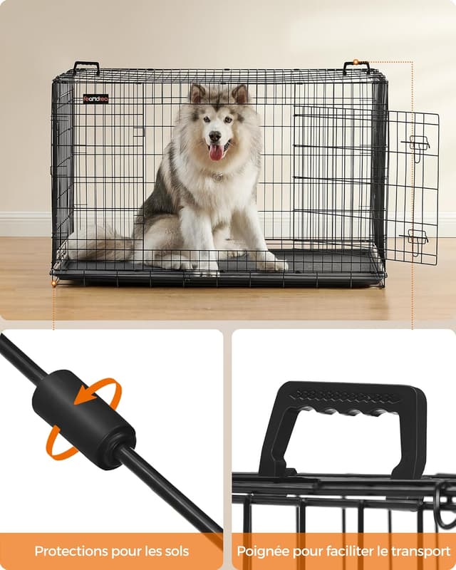 Thumbnail 6 de Feandrea PPD054B01 Cage pliable pour chien Taille XXXL 136 x 79 x 87 cm
