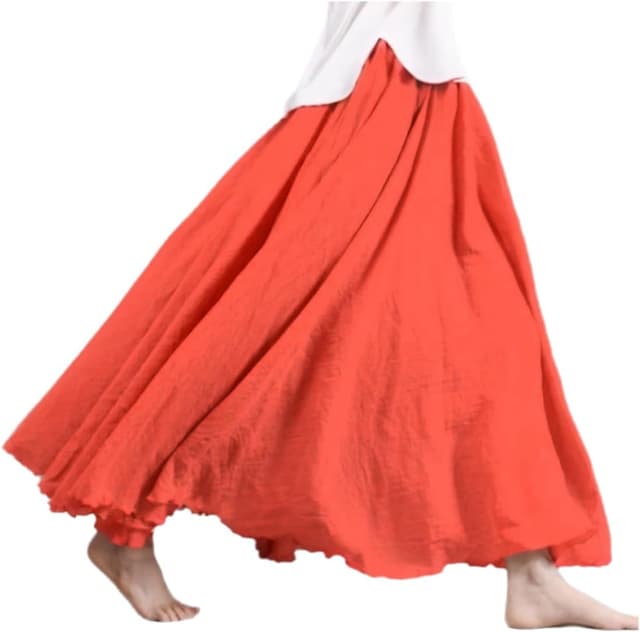 Detalle 1 de Leinen Maxirock für Damen, 95 cm Länge