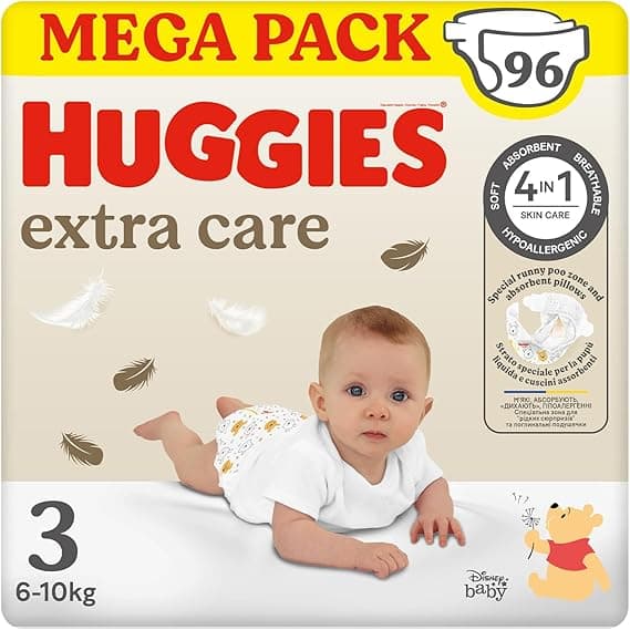 Detalle de Huggies Extra Care Pañales Disney Talla 3 🧸 96 uds