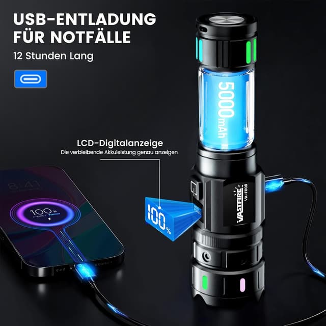 Thumbnail 4 de VASTFIRE Lampe de poche 30 W