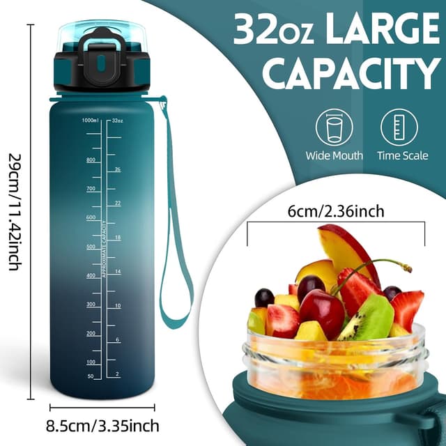 Detalle de Borraccia 1 litro Bambino con cannuccia antigoccia e orari per idratazione