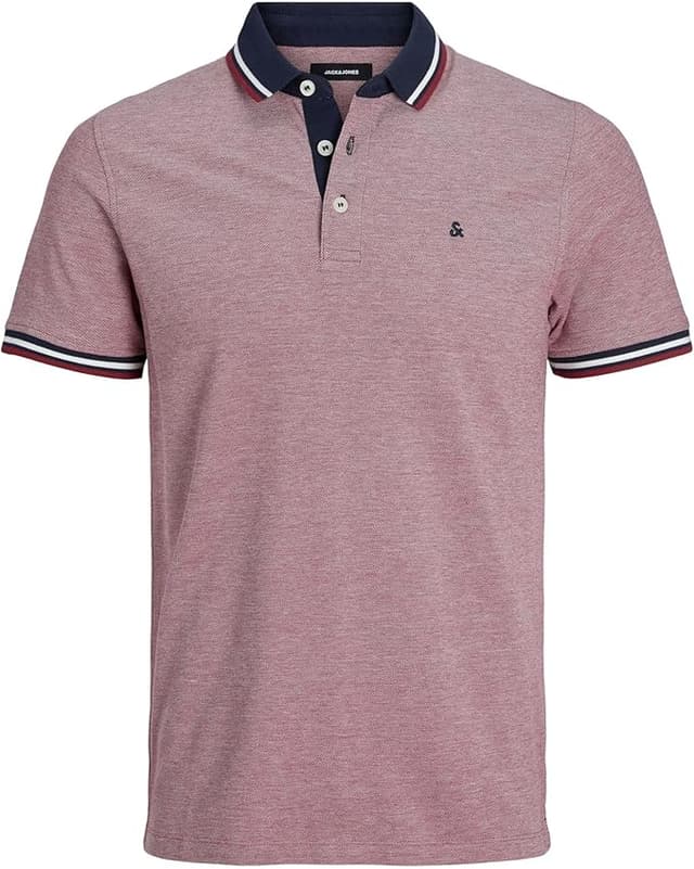 Detalle de JACK & JONES Jjepaulos Polo hombre talla L rojo 🌟