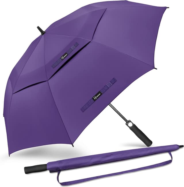 Detalle de NINEMAX Golf Umbrella (51/54/62/68 Inch) Automatic Open, Large Double Canopy Windproof & Waterproof
