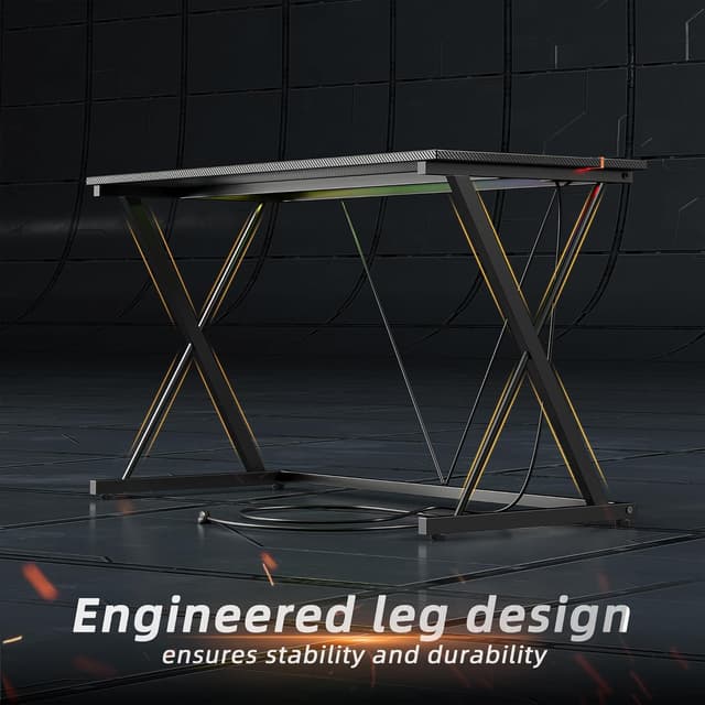 Detalle 2 de BEXEVUE Gaming Desk with LED Strip 120x50