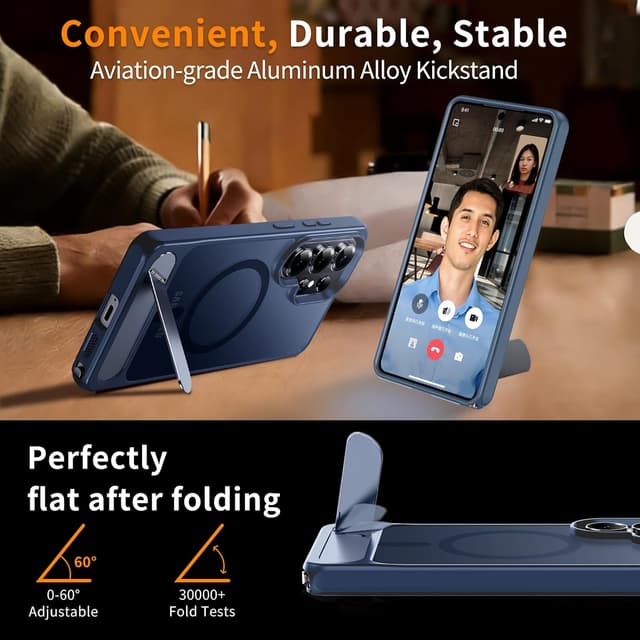 Thumbnail 6 de Hualele Magnetic for Samsung Galaxy S26 Ultra Case with Built-in Metal Stand (MagSafe, Shockproof)