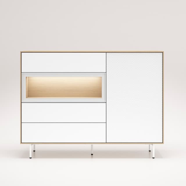 Imagen de El Corte Inglés Evolution 2.0 Aparador con cajones y puerta de vidrio en OfertitasTOP