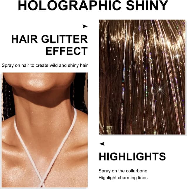 Thumbnail 6 de Hair and Body Glitter Spray (Glint-Rainbow) — ultra-fine holographic glitter hairspray & dry powder for costumes, festivals, and crafts