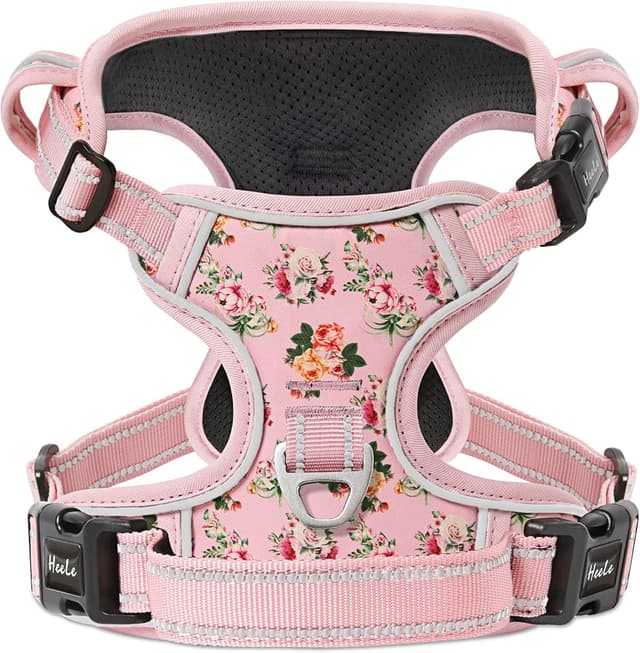 Detalle de Harnais anti-traction HEELE pour chien, floral-rose, taille S