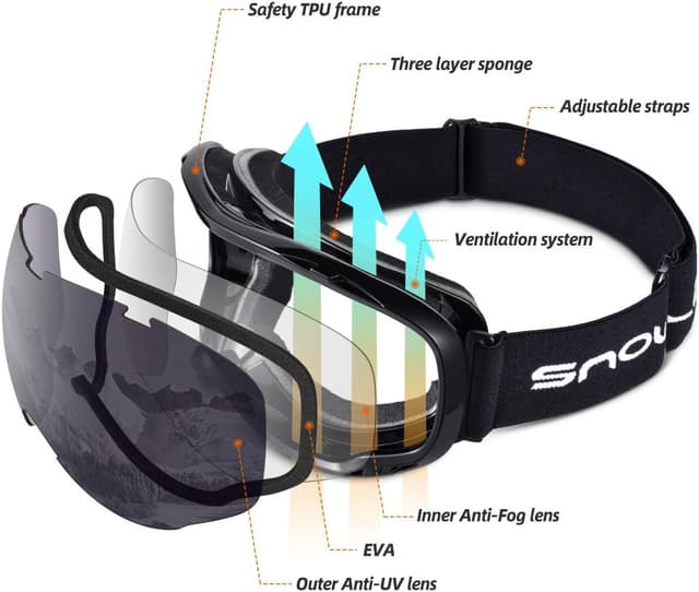 Thumbnail 1 de Snowledge Snow Goggles UV400 Protection OTG