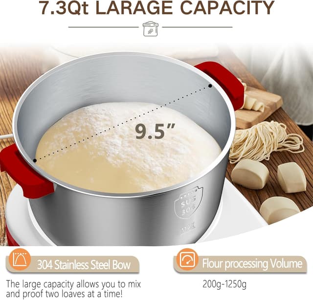 Thumbnail 4 de AIZIYO DoughChief 7.4Qt Electric Dough Mixer