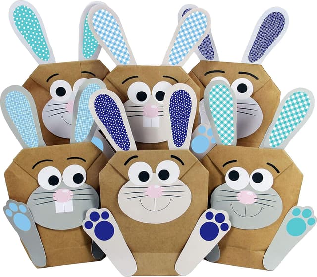 Detalle de Papierdrachen Papierdrachen 12 DIY Osterhasen Tüten – bunte Geschenktüten zum selber Befüllen