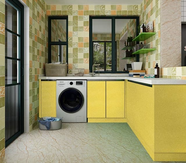 Thumbnail 6 de Hode Klebefolie Gelb Glitzer (40 cm x 3 m) – selbstklebender Hochglanz-Oberflächenschutz für Möbel, Küche & Wände