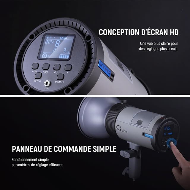 Thumbnail 6 de NEEWER Q300 Flash de studio extérieur 300Ws 2,4G sans fil avec déclencheur Q Compact
