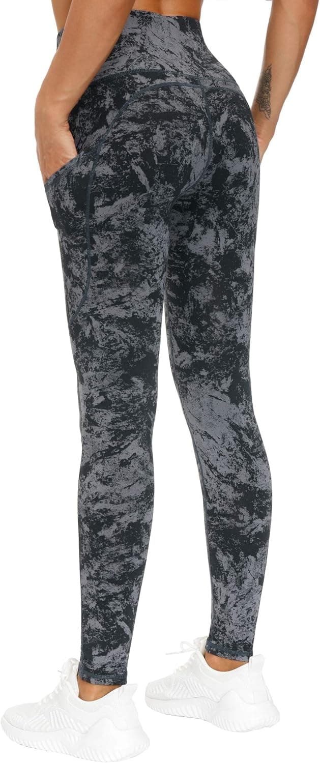 Detalle de THE GYM PEOPLE Thick High Waist Yoga Pants with Pockets (Tummy Control) for Women