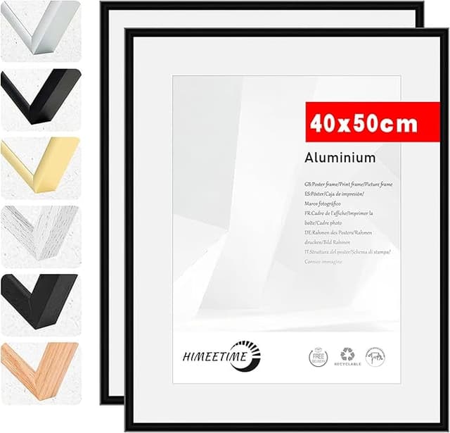 Imagen de HIMEETIME® 2x Marcos Aluminio 40x50cm para Pósters 🖼 en OfertitasTOP