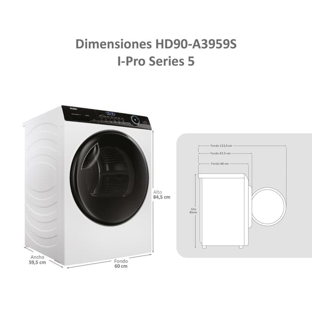 Detalle 2 de Haier I-Pro Series 5 HD90 A3959S 9 kg