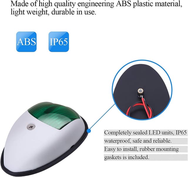 Detalle 1 de Luci di navigazione barca 12V LED rosso verde