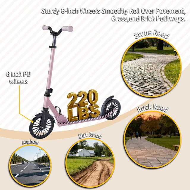 Thumbnail 4 de NAUGBABY Kids Kick Scooter 8-Inch Wheels