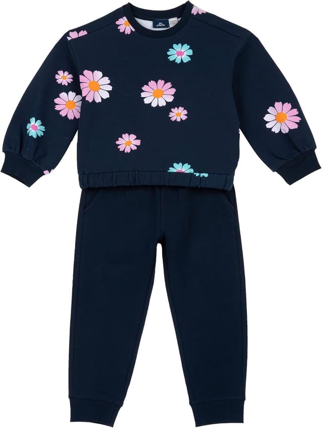 Detalle de Chicco Tuta Bambina con felpa e pantalone, completo comodo con stampa floreale