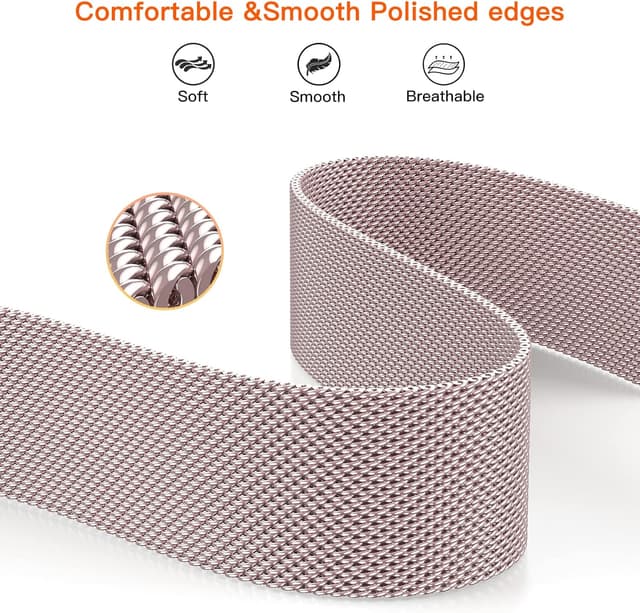 Detalle de Yoohoo Milanese Loop adjustable 45mm band for Apple Watch