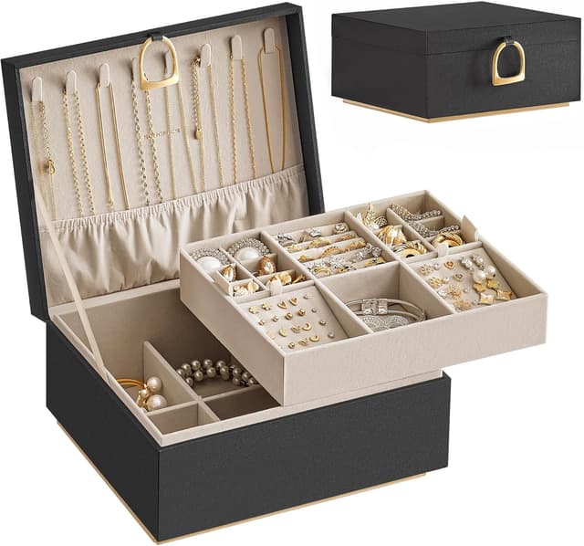 Detalle de SONGMICS JBC165B01 20.5 x 24 x 11 cm jewellery box