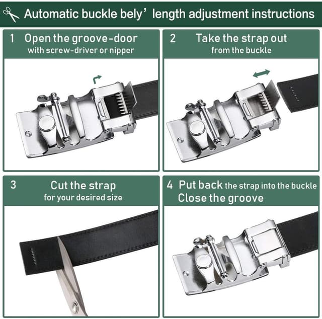 Thumbnail 2 de flintronic Gürtel Leder Automatik 3,5 cm 130 cm Schwarz