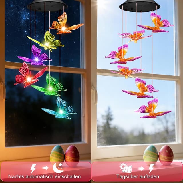 Thumbnail 4 de Osterdeko Solar Windspiel Schmetterling