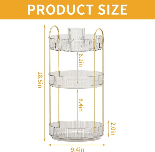 Detalle de Oifecsie 360° Rotating Makeup Organizer
