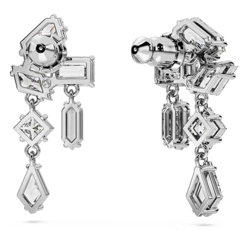 Detalle 2 de Swarovski Mesmera pendientes blancos, baño de rodio 💍