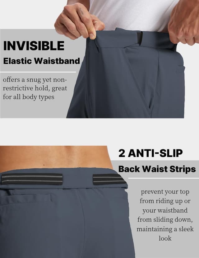 Detalle de Lightweight Quick-Dry Anti-Slip Men’s Golf Pants with Stretch & 4 Pockets (30/32/34) Mens Work Dress Slacks