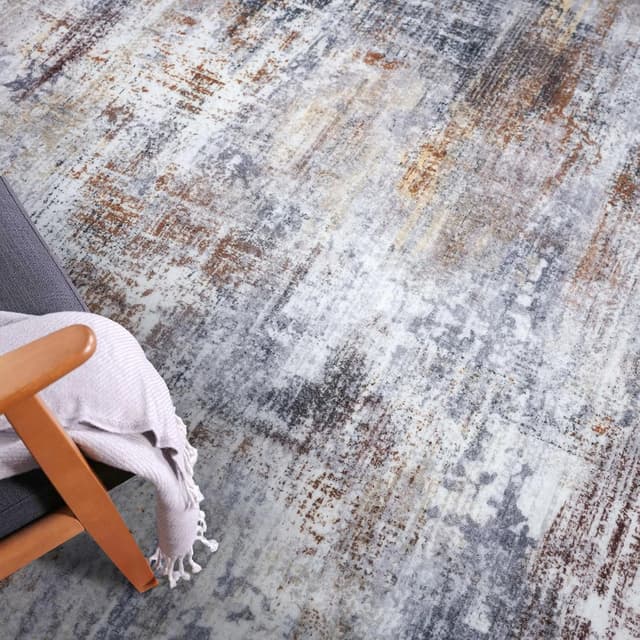 Thumbnail 6 de IOHOUZE Abstract Round Area Rug (6 ft x 6 ft) Washable Round Carpet with Non-Slip Backing