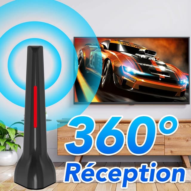 Detalle de Antenne TV intérieure TNT HD 2026 rouge