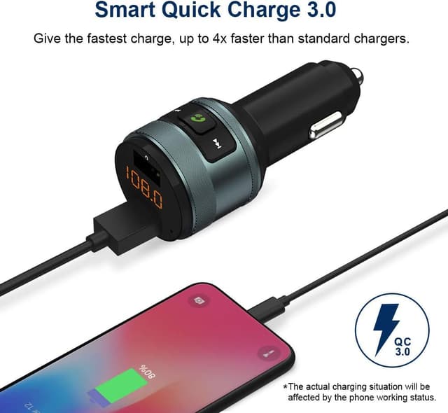 Thumbnail 3 de ZeaLife Bluetooth FM Transmitter with QC 3.0 car charger