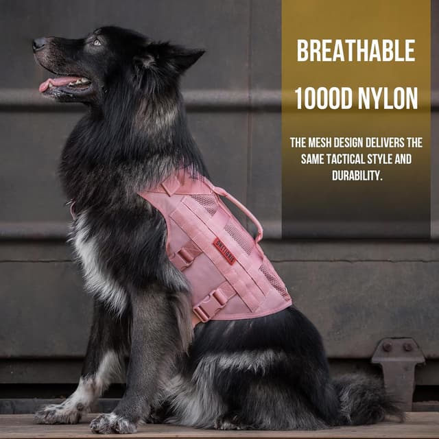 Detalle de OneTigris AIRE Mesh Tactical Dog Harness (No Pull) with Handle & MOLLE Pouches